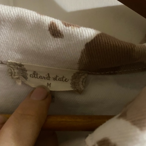 Altar’d state cow print jean jacket size medium - Picture 4 of 5